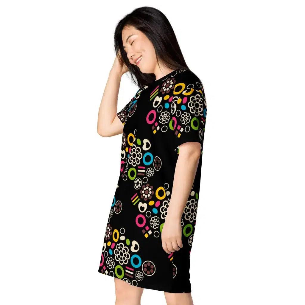 T-shirt dress - FOREVER SWEET - Colorful candy mix print