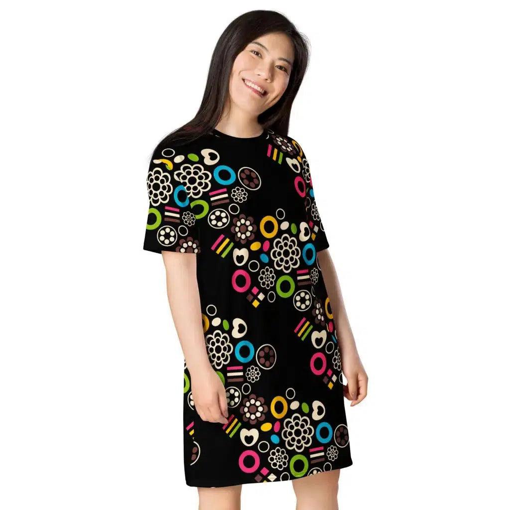 T-shirt dress - FOREVER SWEET - Colorful candy mix print