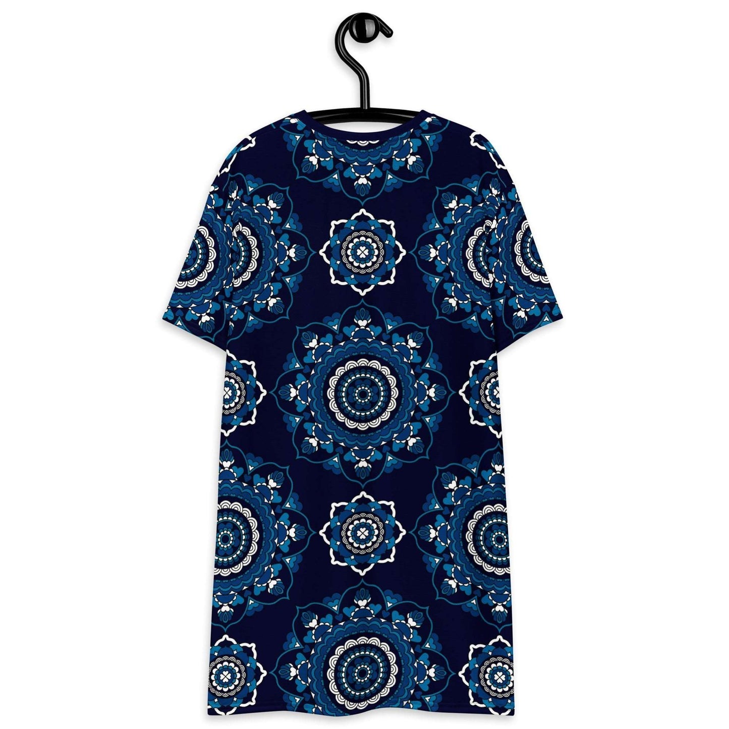 T-shirt dress - FOREVERMORE blue - Romantic flower and heart print