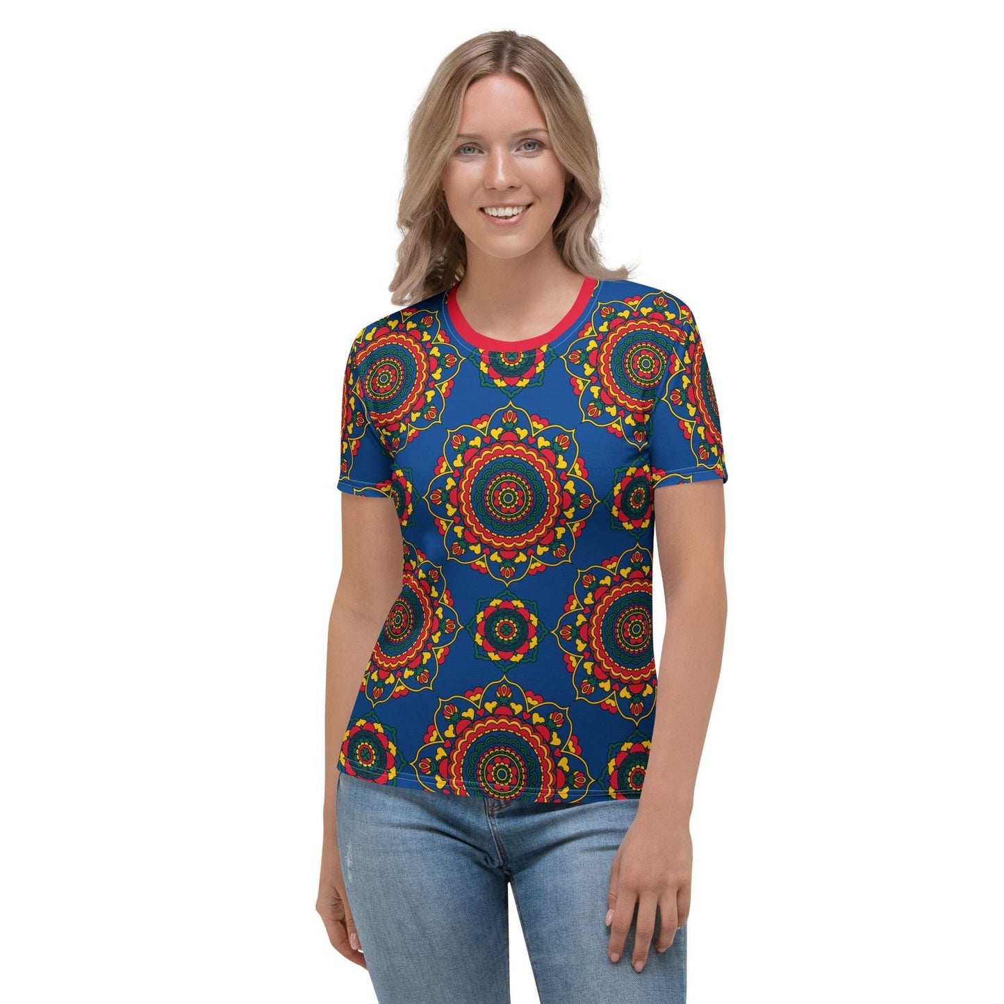 Woman's t-shirt - FOREVERMORE folk - Romantic flower and heart print