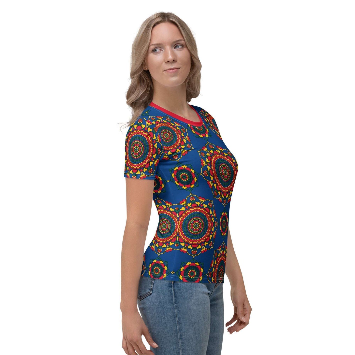 Woman's t-shirt - FOREVERMORE folk - Romantic flower and heart print
