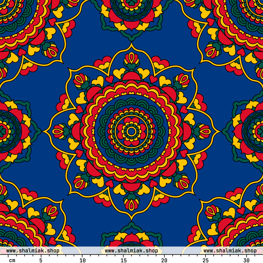 Fabric - FOREVERMORE folk - Romantic flower and heart print