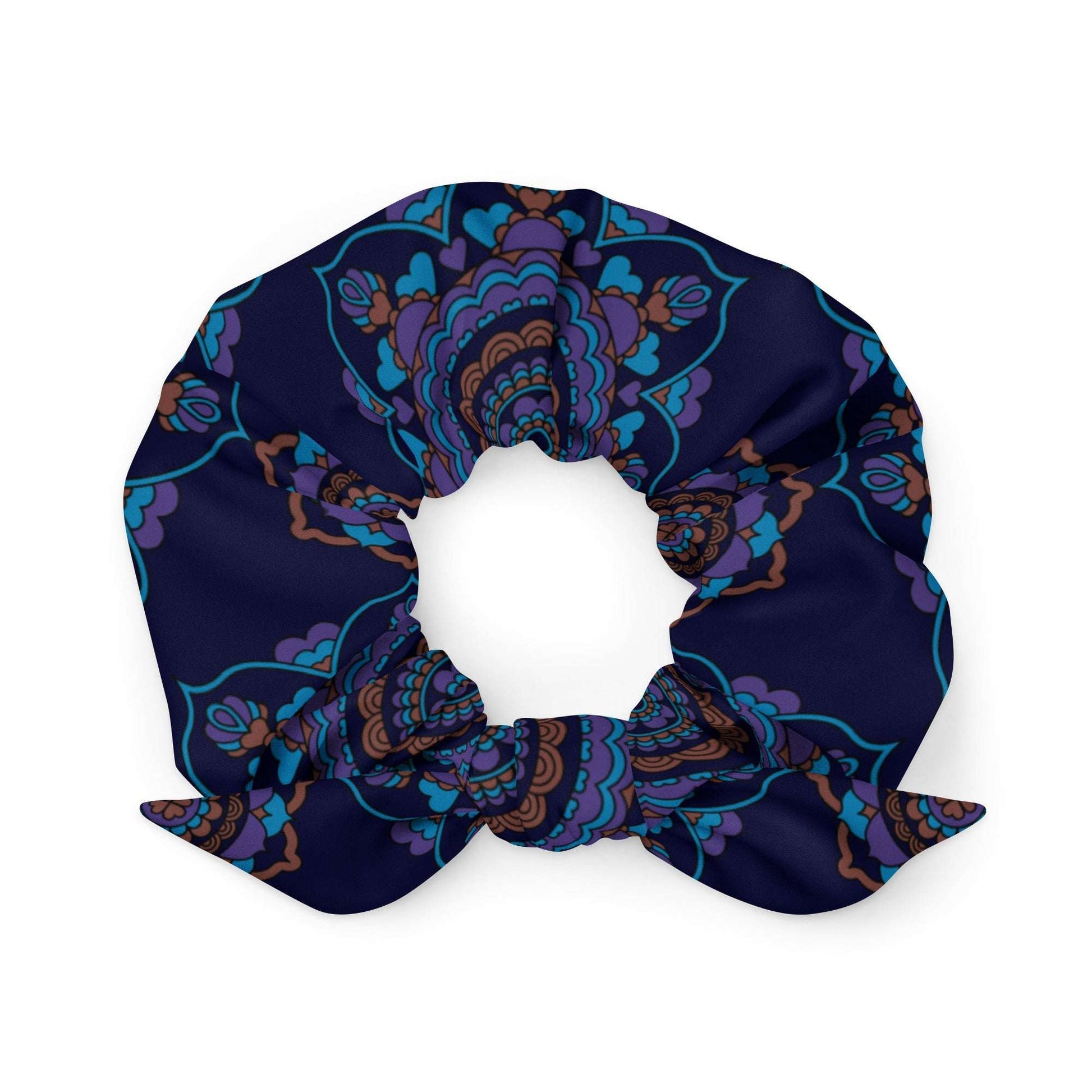 Scrunchie - FOREVERMORE purple - Romantic flower and heart print Default Title