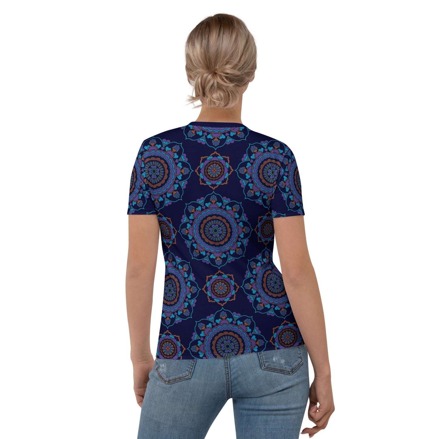 Woman's t-shirt - FOREVERMORE purple - Romantic flower and heart print
