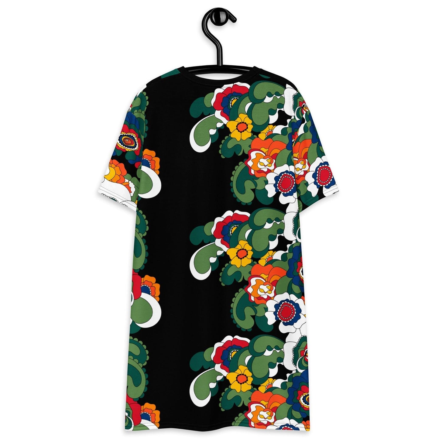 T-shirt dress - GROOVY KURBITS black - Folk floral print