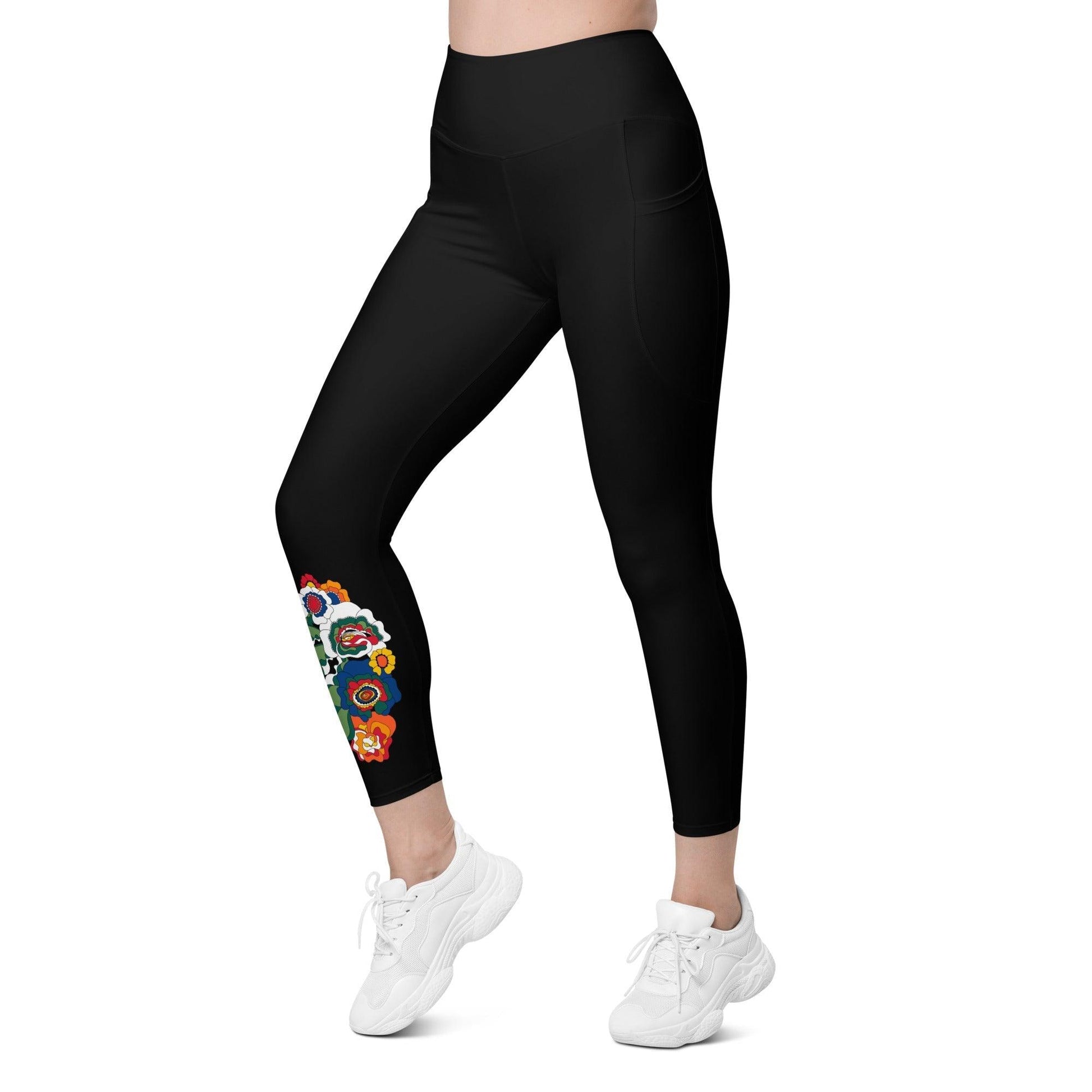 Leggings With Pockets - GROOVY KURBITS in black