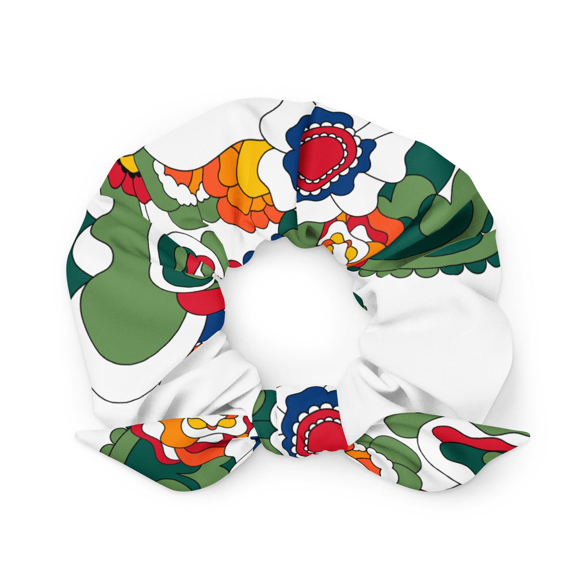 Scrunchie - GROOVY KURBITS white - Folk floral print Default Title
