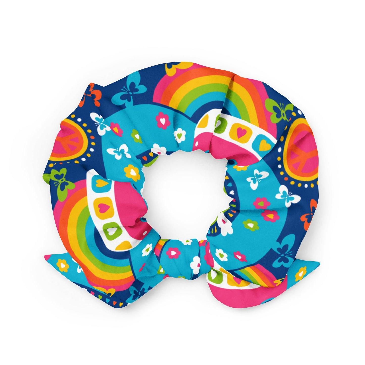 Scrunchie - HIPPIE DAY pastel - Colorful hippie print