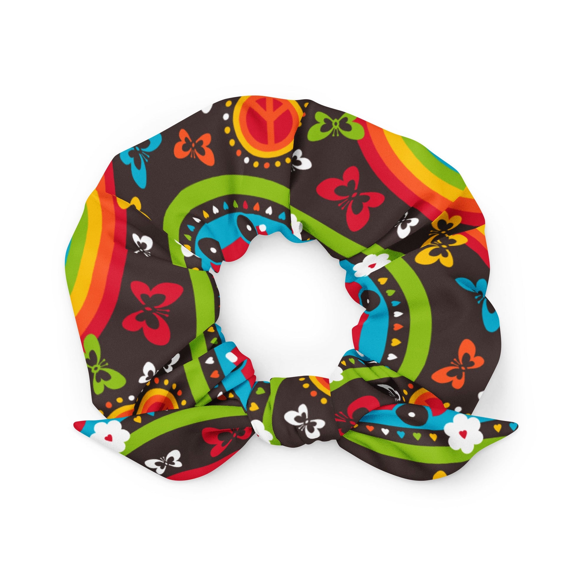 Scrunchie - HIPPIE DAY rainbow - Colorful hippie print Default Title