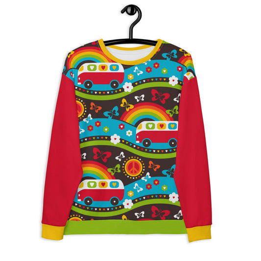 Sweatshirt - HIPPIE DAY rainbow - Colorful hippie print 3XL