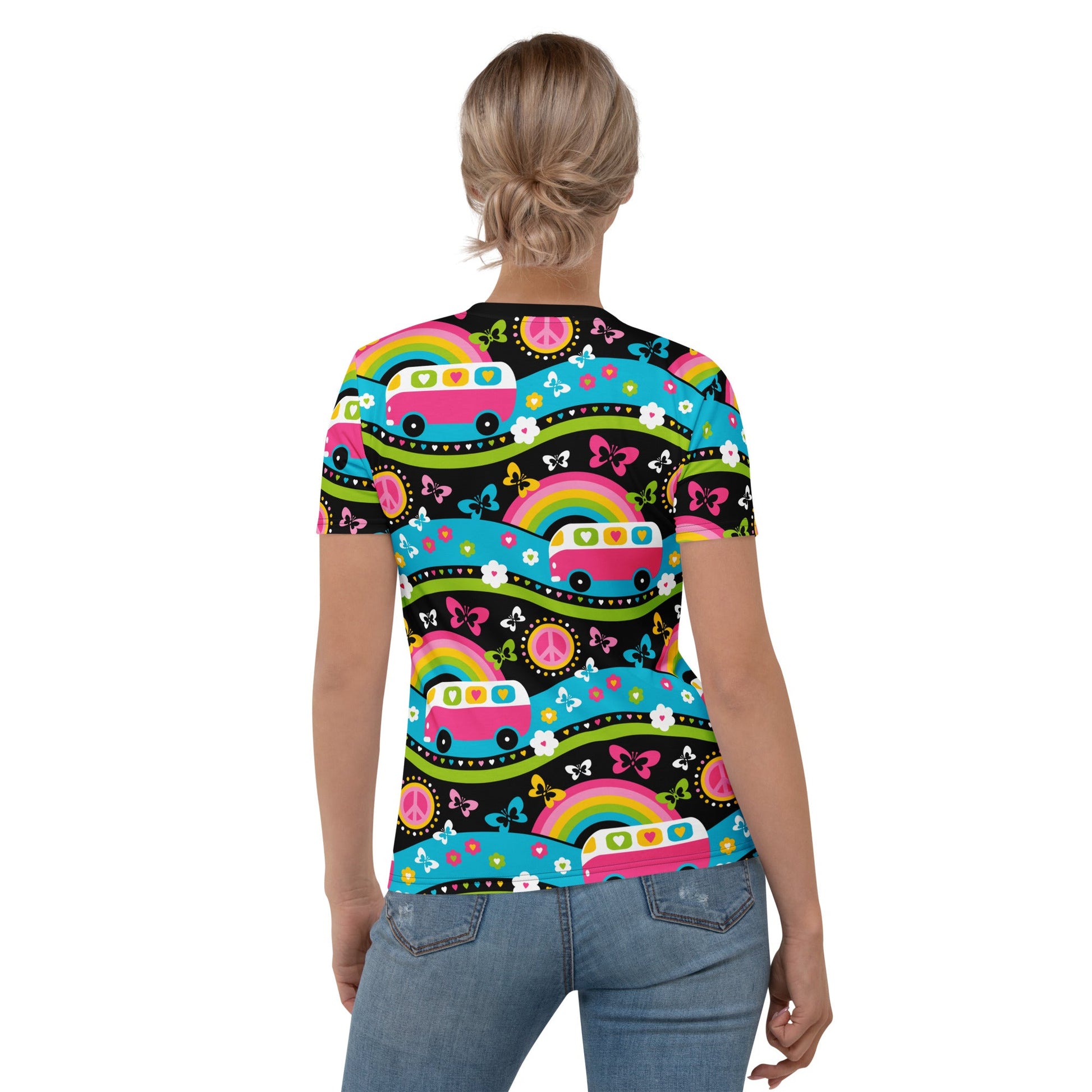 Woman's t-shirt - HIPPIE DAY sweet - Colorful hippie print