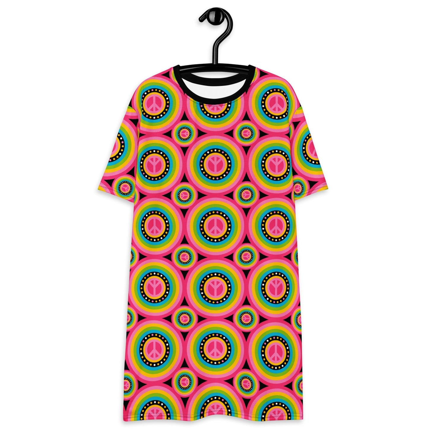 T-shirt dress - HIPPIE HURRAY sweet - Hippie Symbols & colorful circles 3XL
