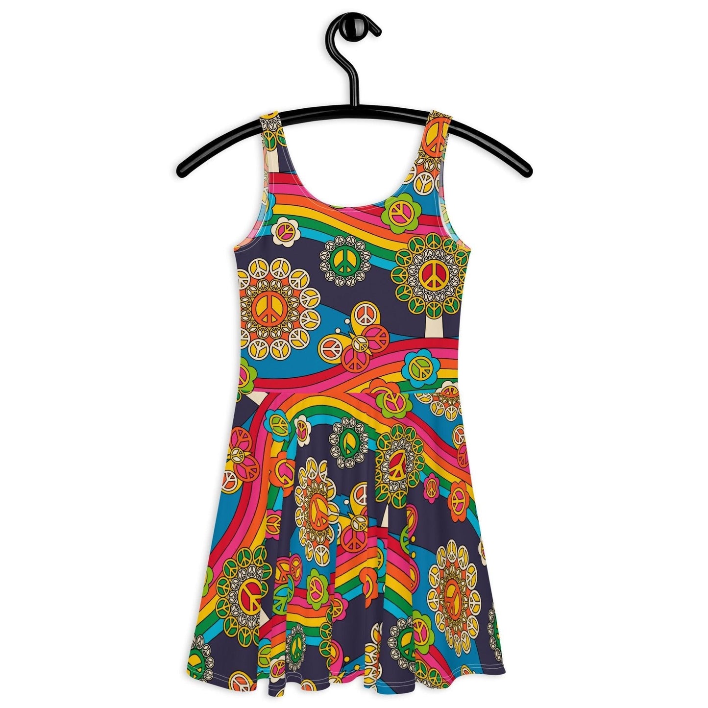 Skater dress - HIPPIE PARK - Hippie symbols, rainbows & butterflies