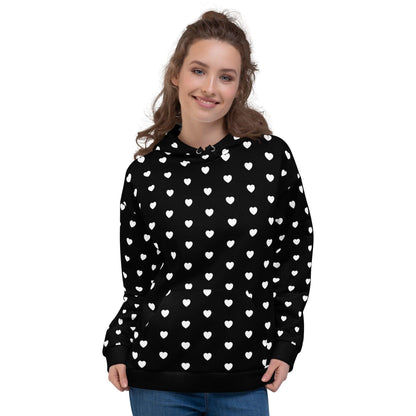 Hoodie - SMALL HEARTS bw - Small hearts print 6XL