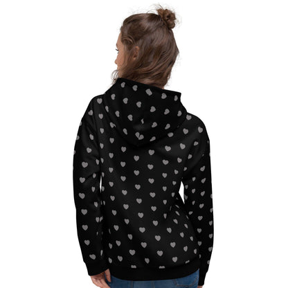 Hoodie - SMALL HEARTS grey - Small hearts print