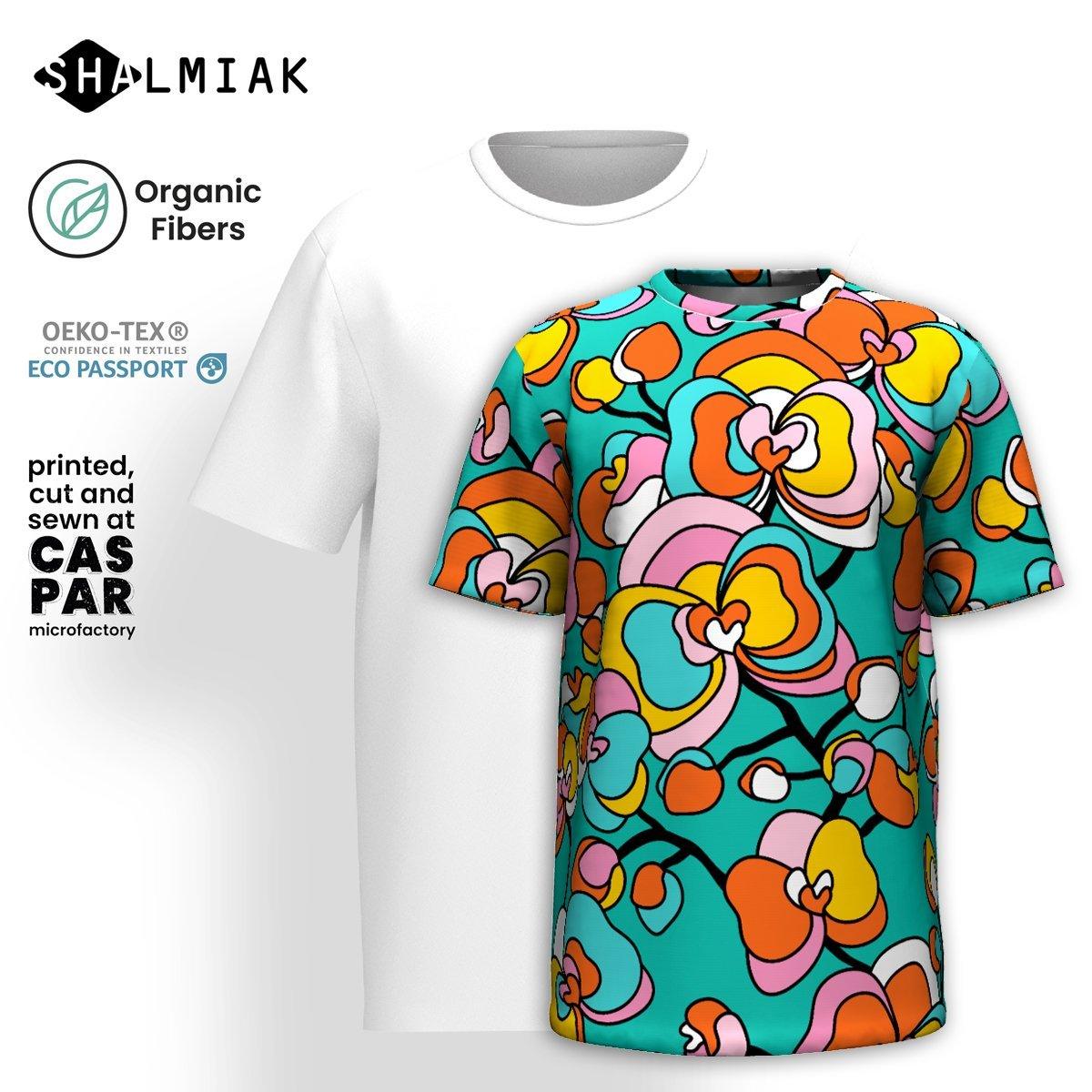Organic cotton t-shirt - JUBILEE mint - Groovy bloom print