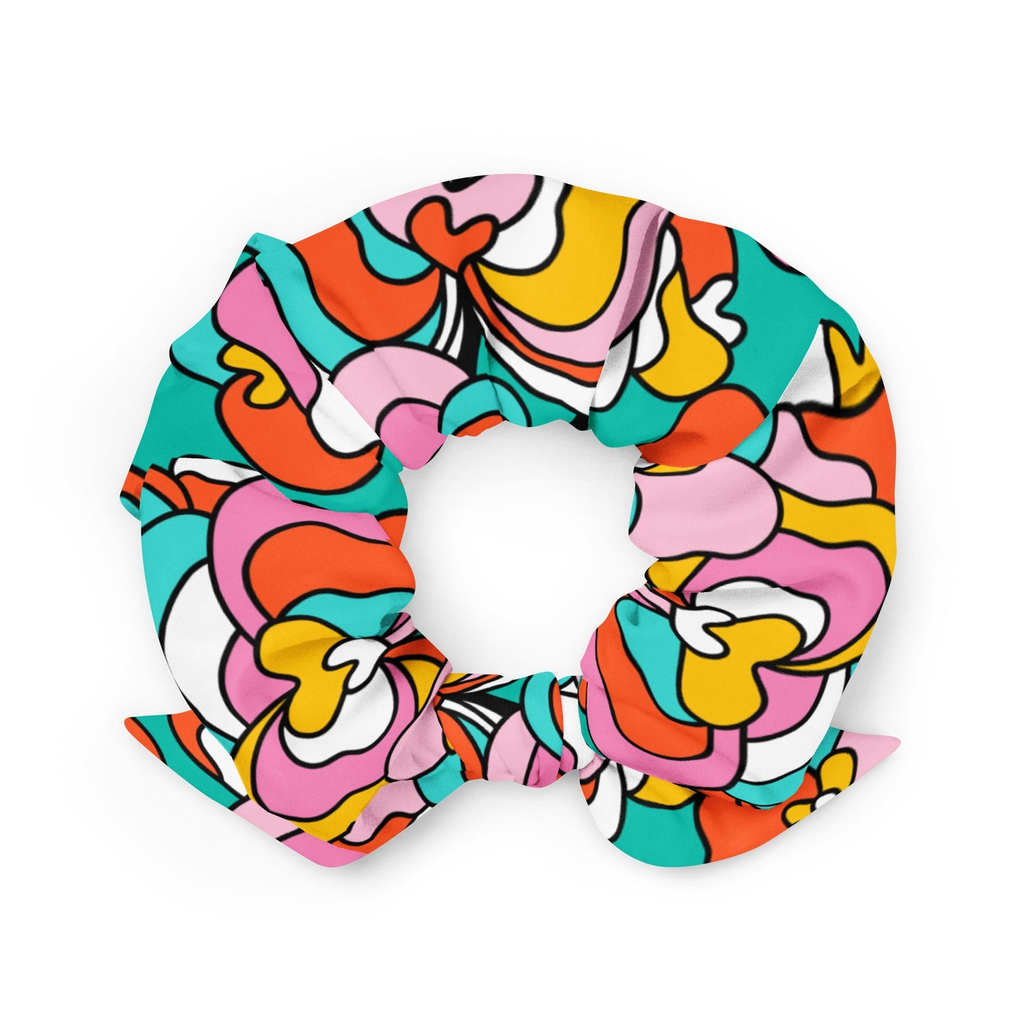 Scrunchie - JUBILEE mint - Groovy bloom print