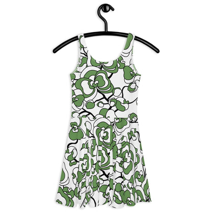 Skater dress - JUBILEE simply green - Groovy bloom print
