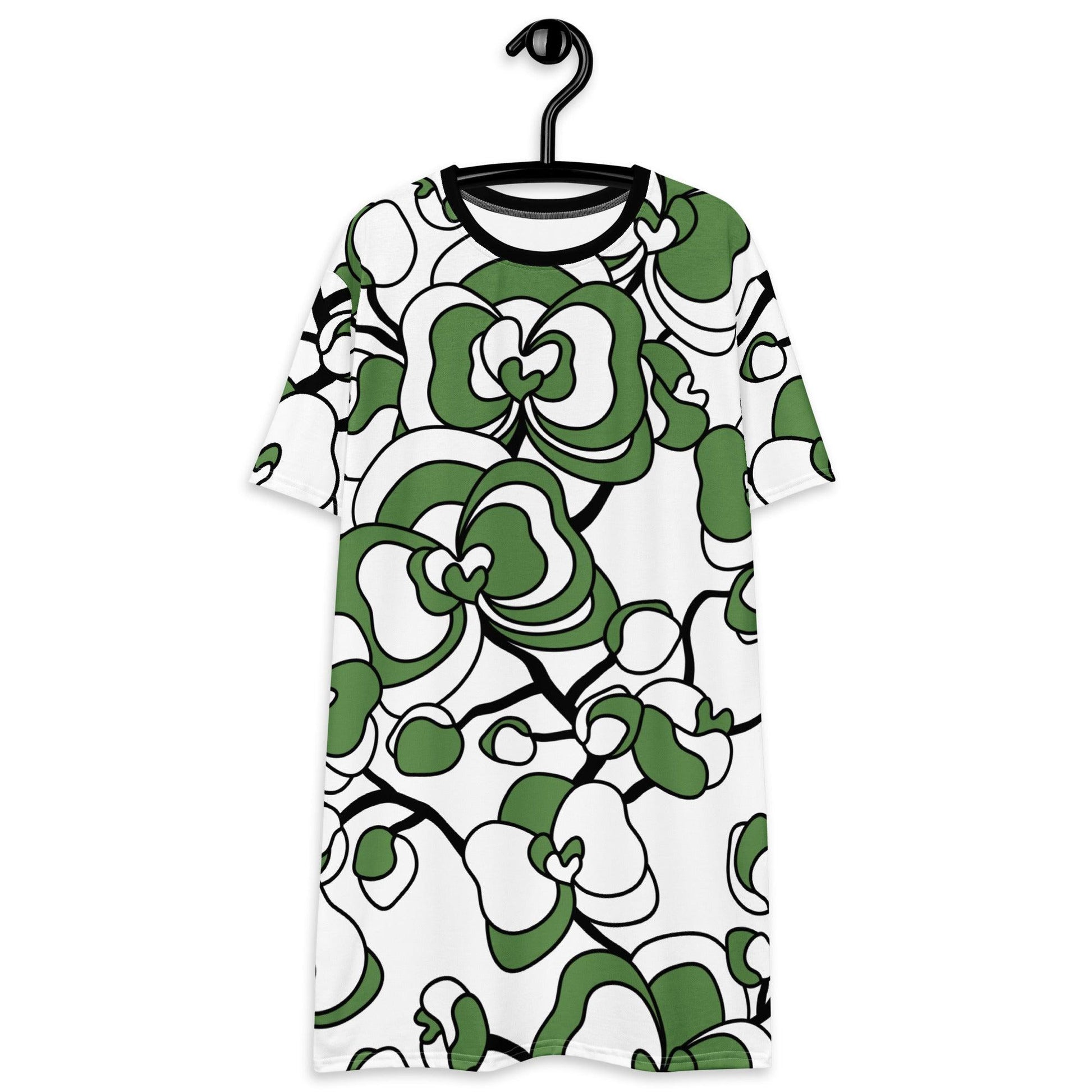 T-shirt dress - JUBILEE simply green - Groovy bloom print 6XL
