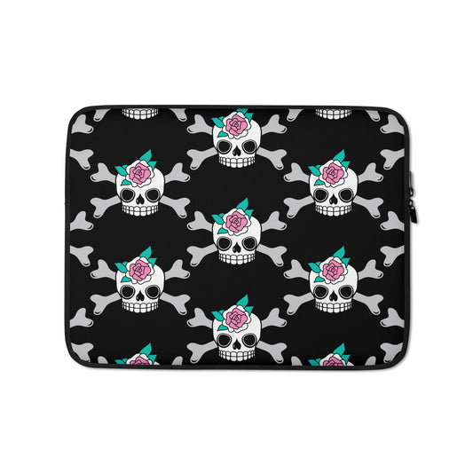 Laptop Sleeve - SKULLROSE black
