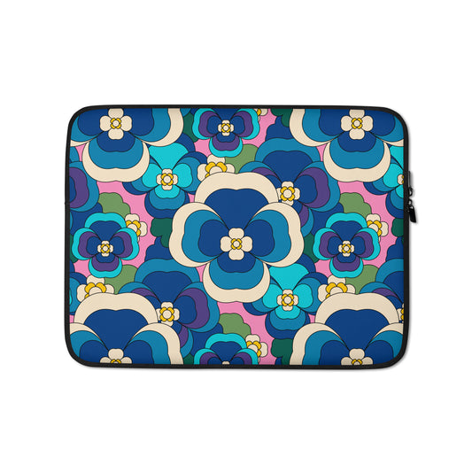 Laptop Sleeve - PANSY FANTASY blue pink