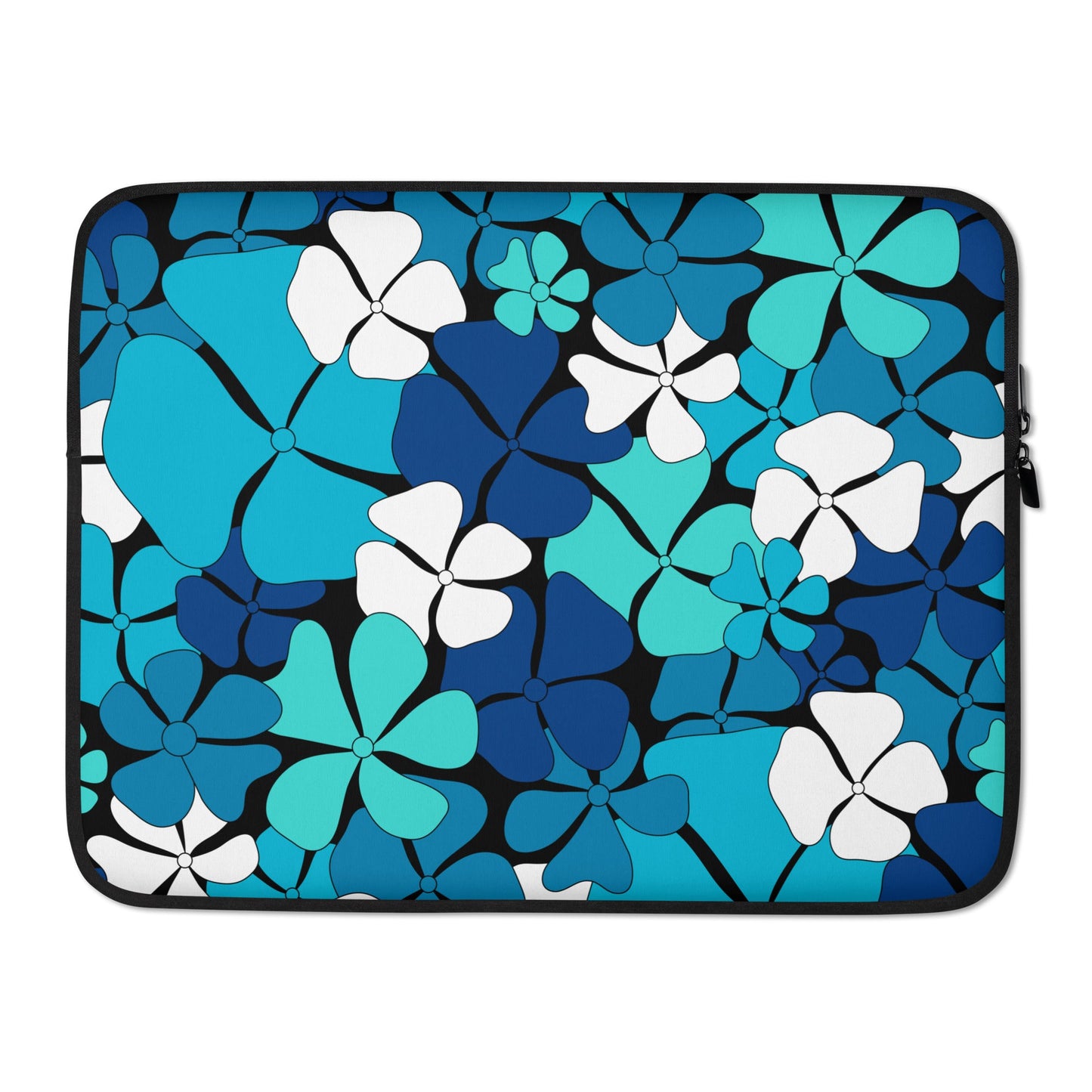 Laptop sleeve - ADELIE blue - Wild floral print 15″
