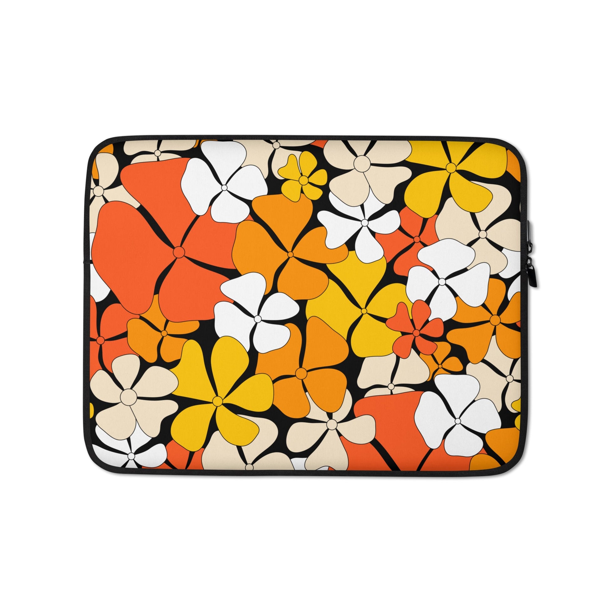 Laptop sleeve - ADELIE orange - Wild floral print 13″