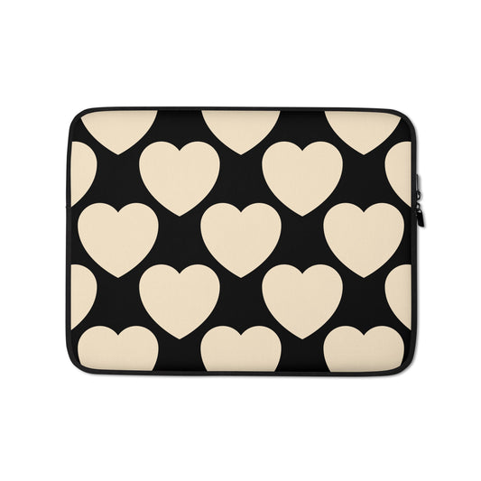 Laptop Sleeve - ELLIE LOVE black - Bold Heart Print