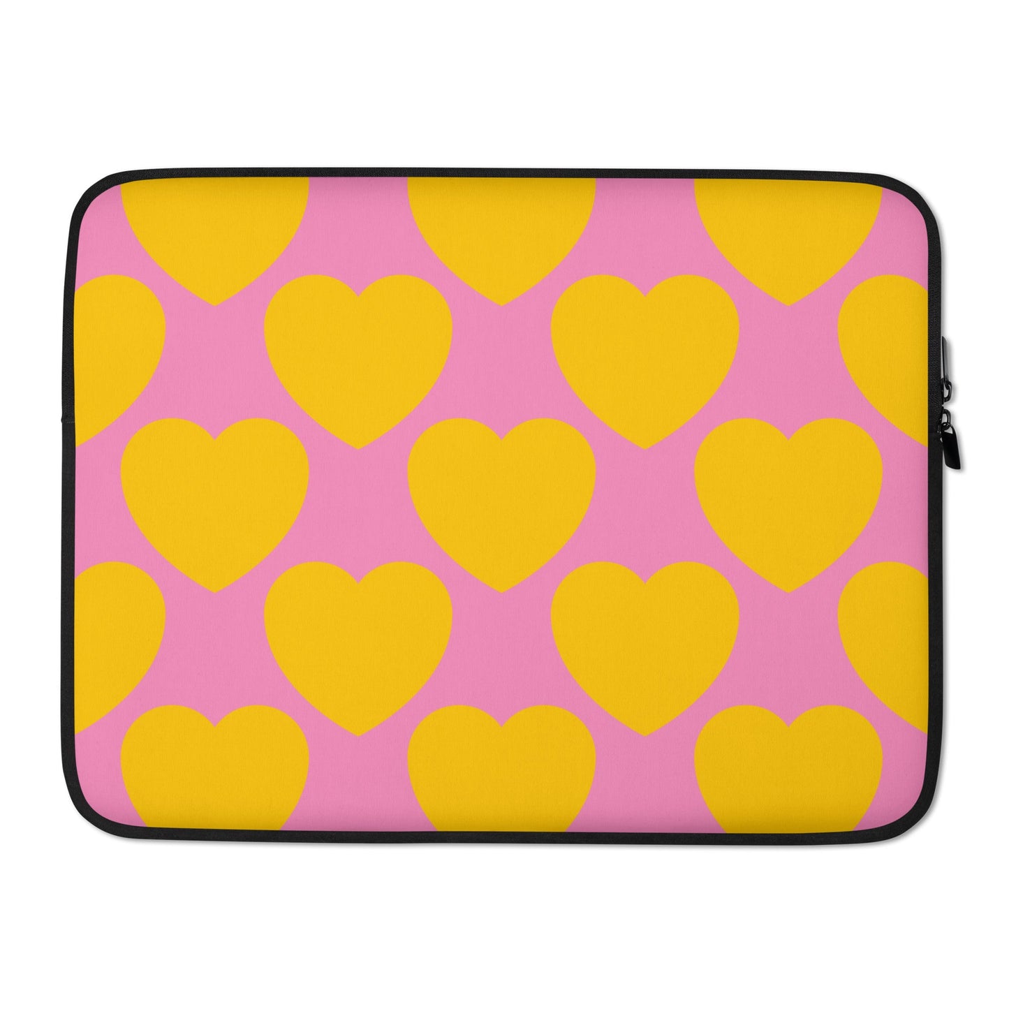 Laptop Sleeve - ELLIE LOVE yellow pink - Bold Heart Print