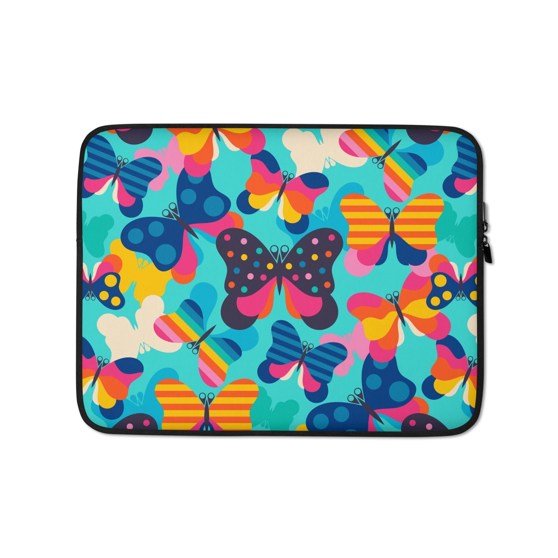 Laptop sleeve - FLYRAVE turquoise - Colorful butterfly print 13″