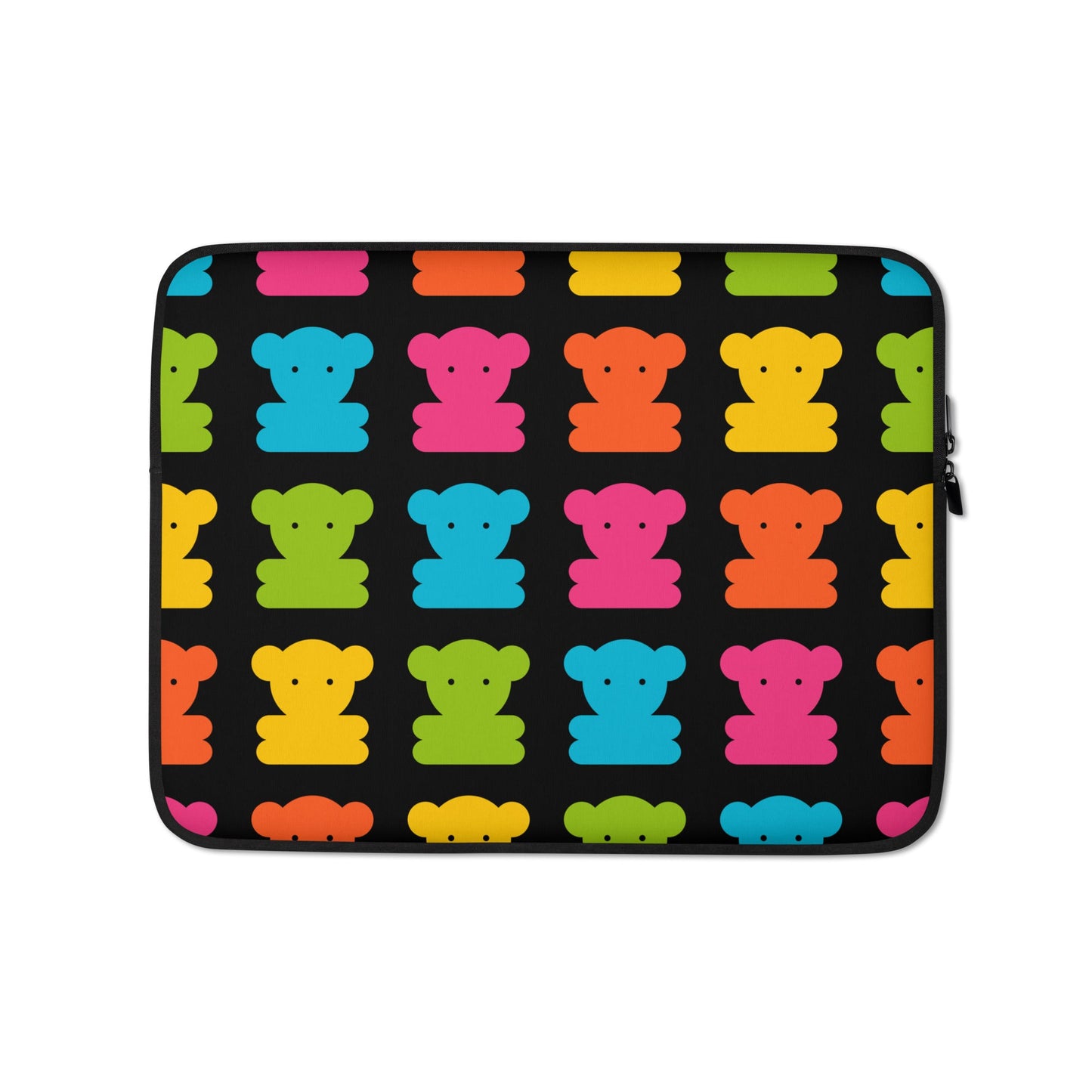 Laptop sleeve - SWEET TEDDY black - Cute teddy bear print 13″