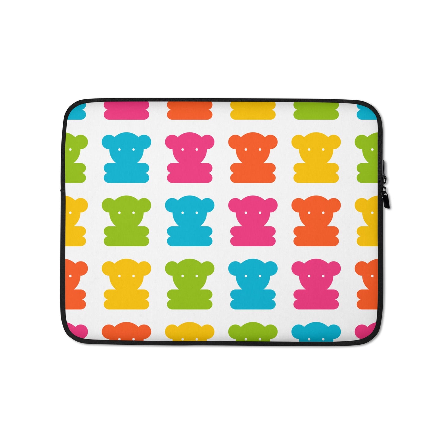 Laptop sleeve - SWEET TEDDY white - Cute teddy bear print 13″