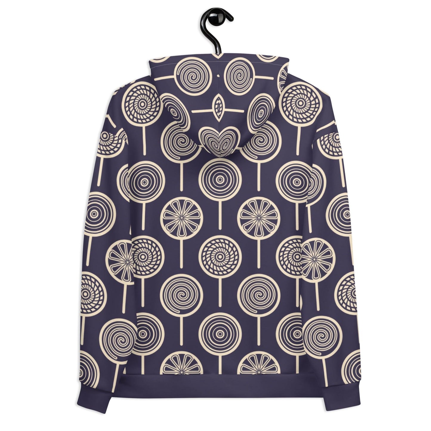 Hoodie - LOLLY dark blue - Retro lollipop print