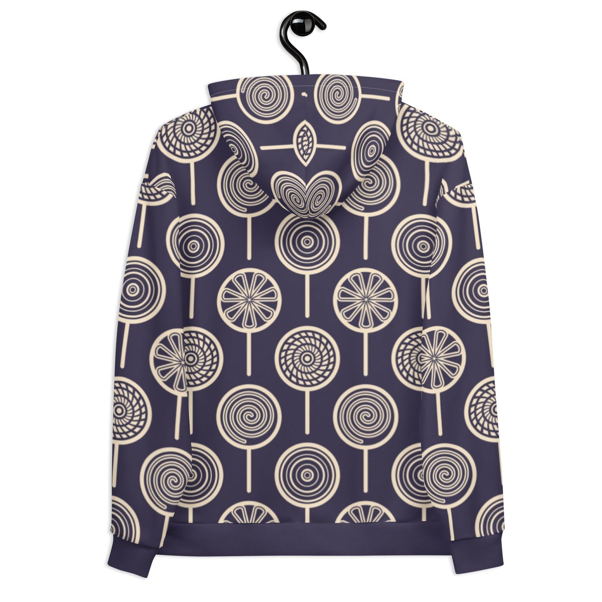 Hoodie - LOLLY dark blue - Retro lollipop print