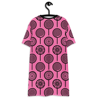 T-shirt dress - LOLLY pink - Retro lollipop print