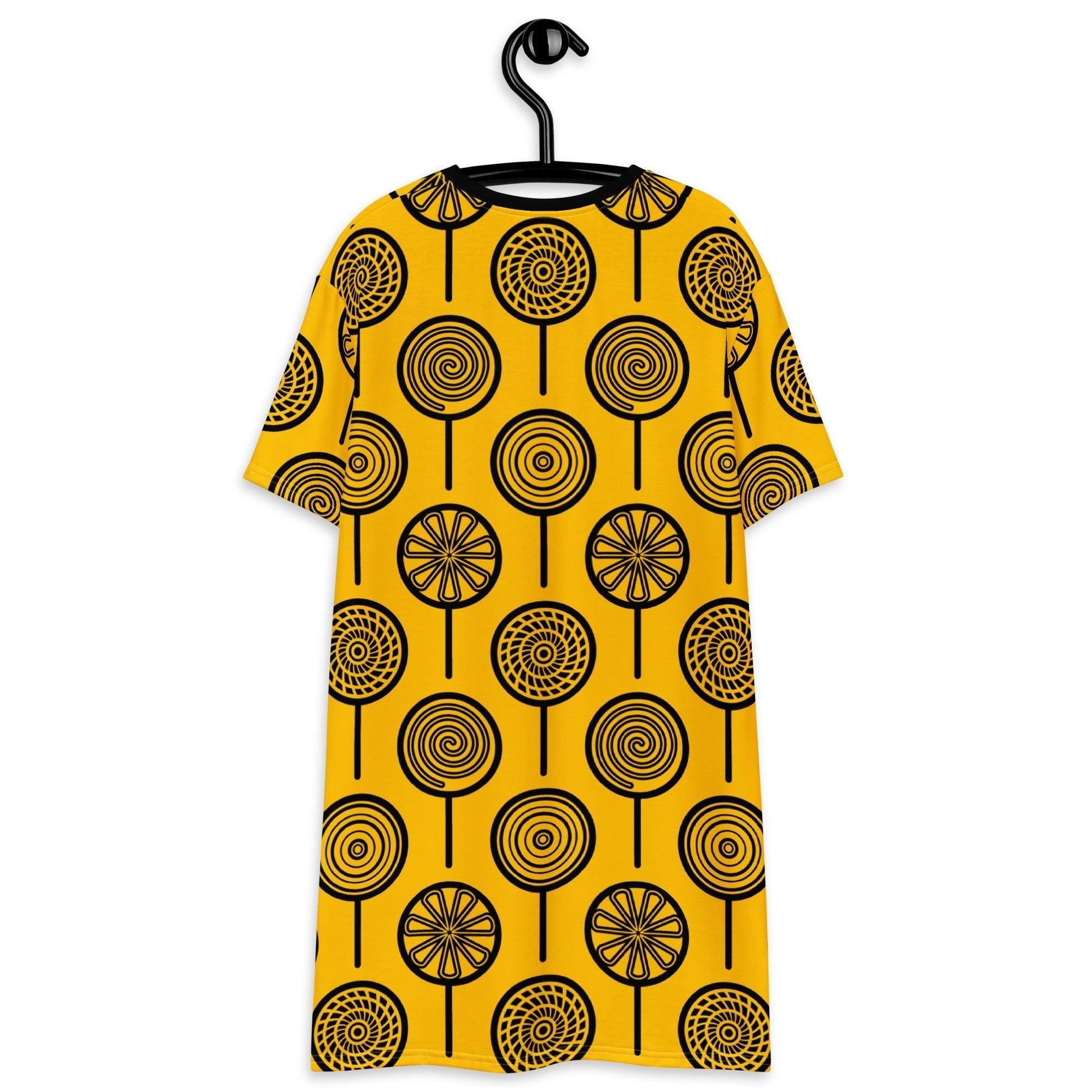 T-shirt dress - LOLLY yellow - Retro lollipop print