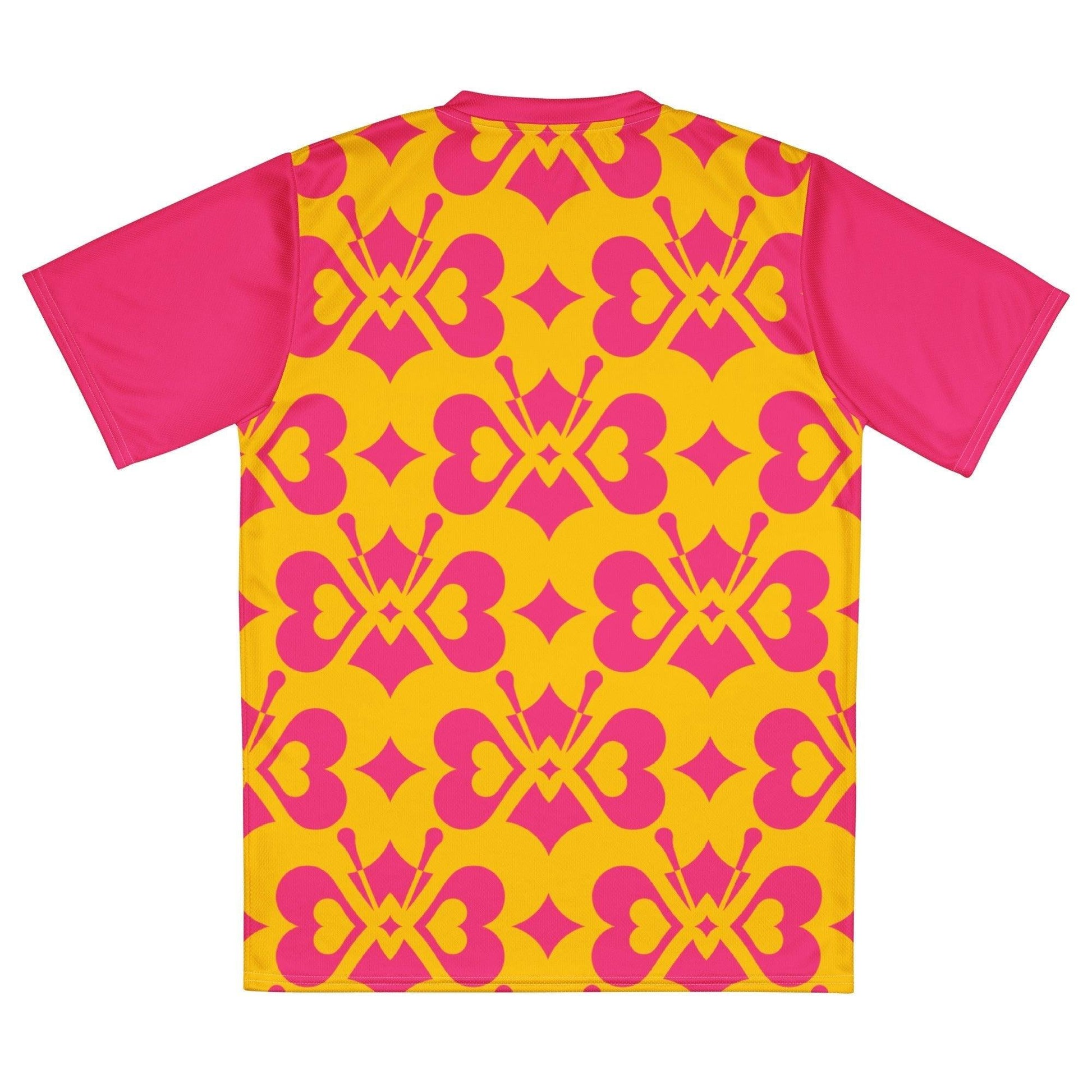Sports Jersey - LOVE BUTTERFLY yellow pink - Graphic butterfly print
