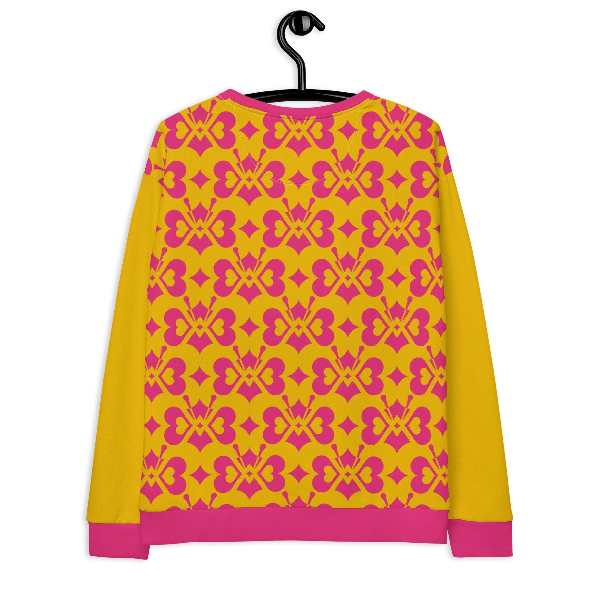 Sweatshirt - LOVE BUTTERFLY yellow pink - Graphic butterfly print
