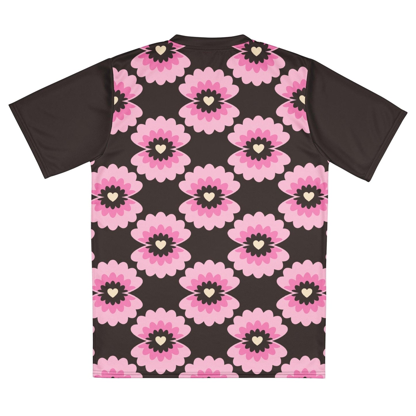 Sports Jersey - LOVE PEARL pink brown - Pearls and hearts print