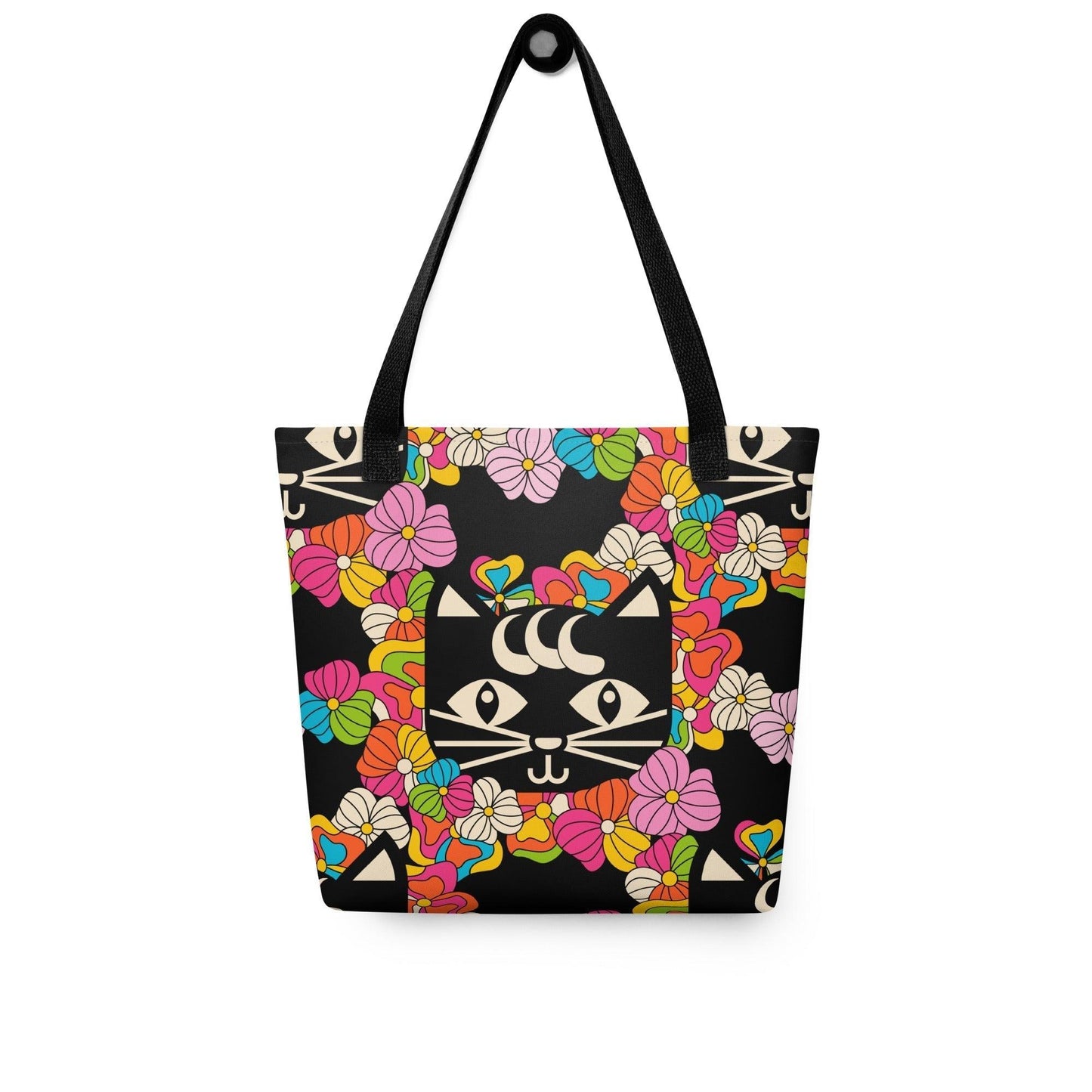 Tote bag - MAGICAT black - Black cats and flowers print Default Title