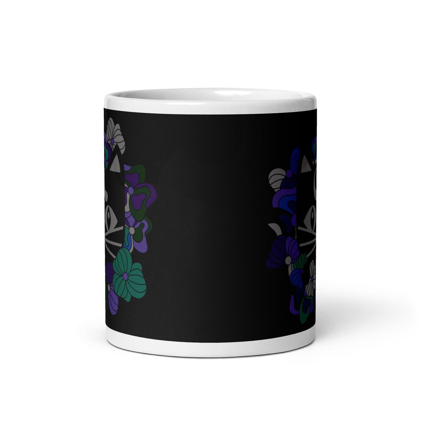 Mug - MAGICAT mystic - Black cats and flowers print
