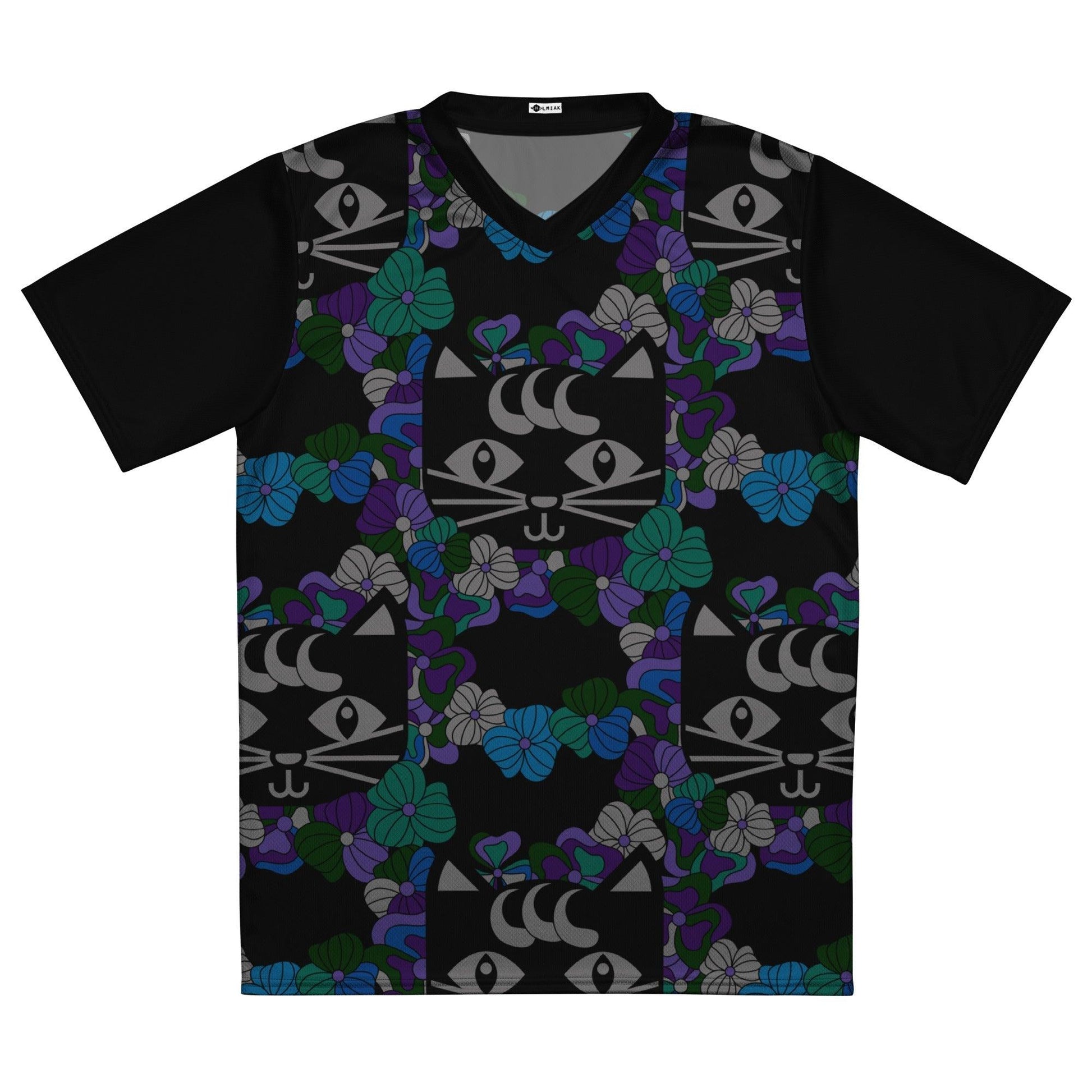 Sports Jersey - MAGICAT mystic - Black cats and flowers print 6XL