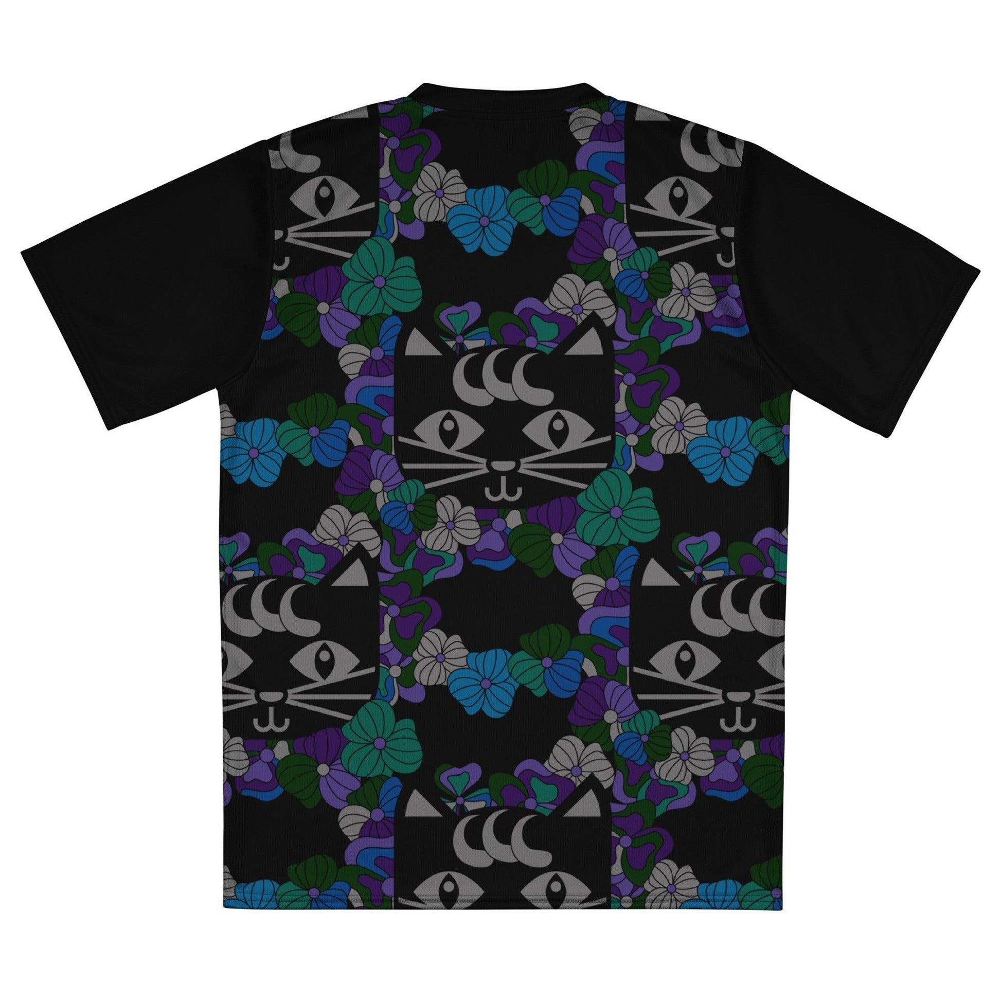 Sports Jersey - MAGICAT mystic - Black cats and flowers print