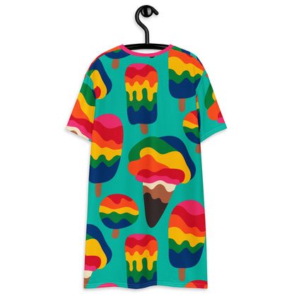 T-shirt dress - MANIC ICE mint - Bold ice cream print