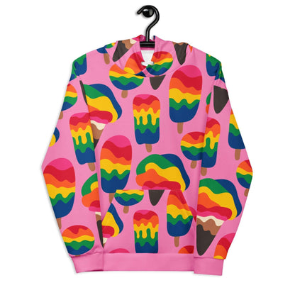 Hoodie - MANIC ICE pink - Bold ice cream print 6XL