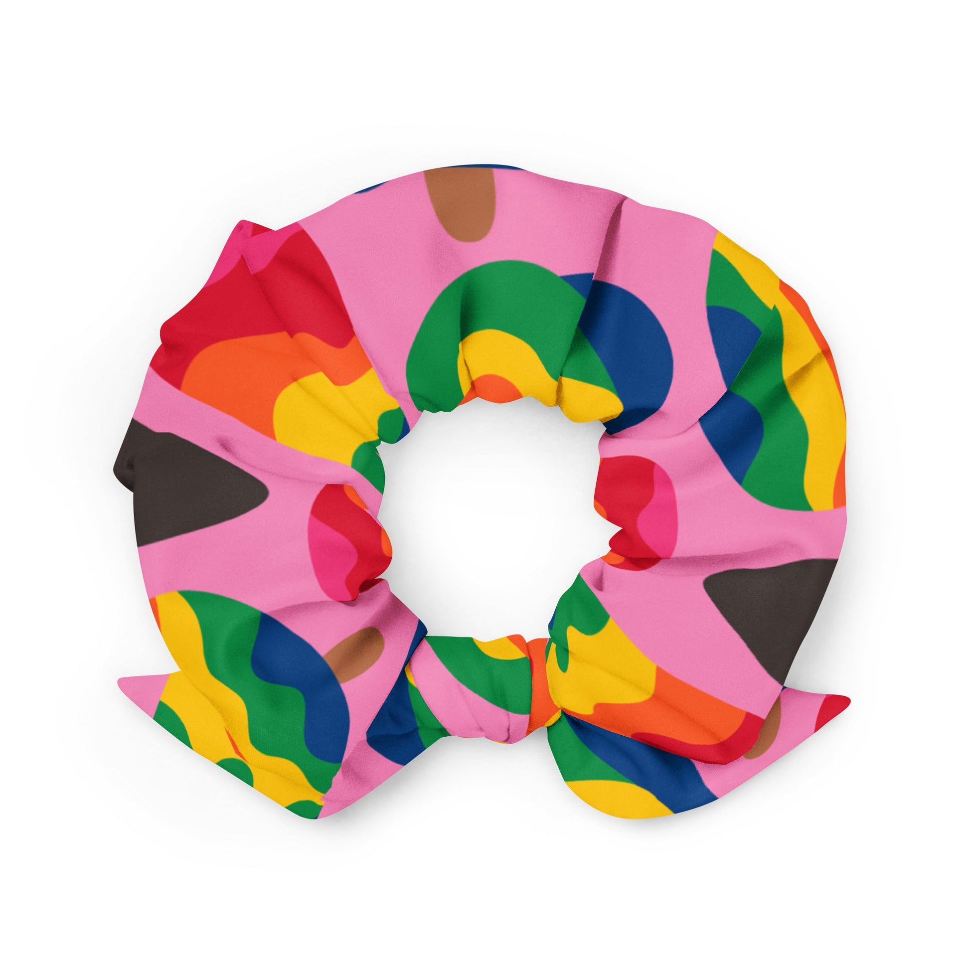 Scrunchie - MANIC ICE pink - Bold ice cream print