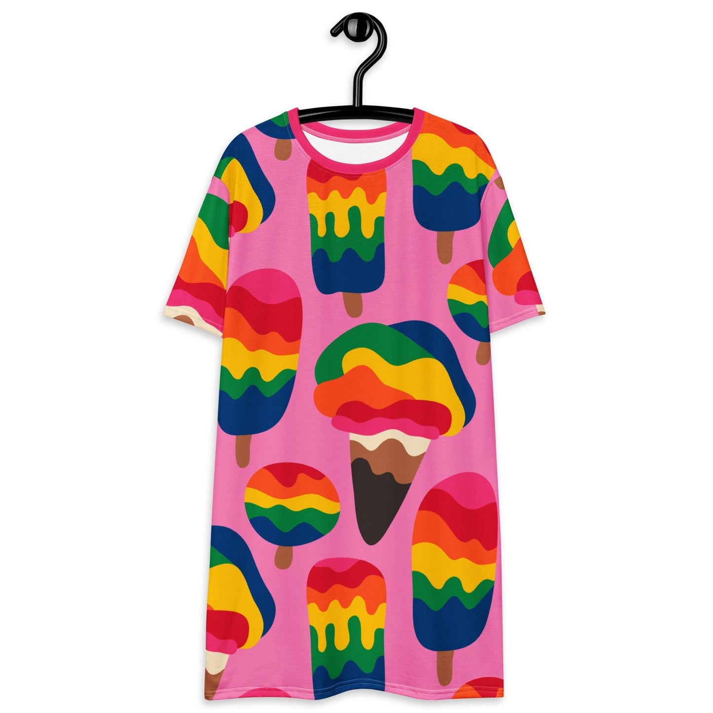 T-shirt dress - MANIC ICE pink - Bold ice cream print 6XL