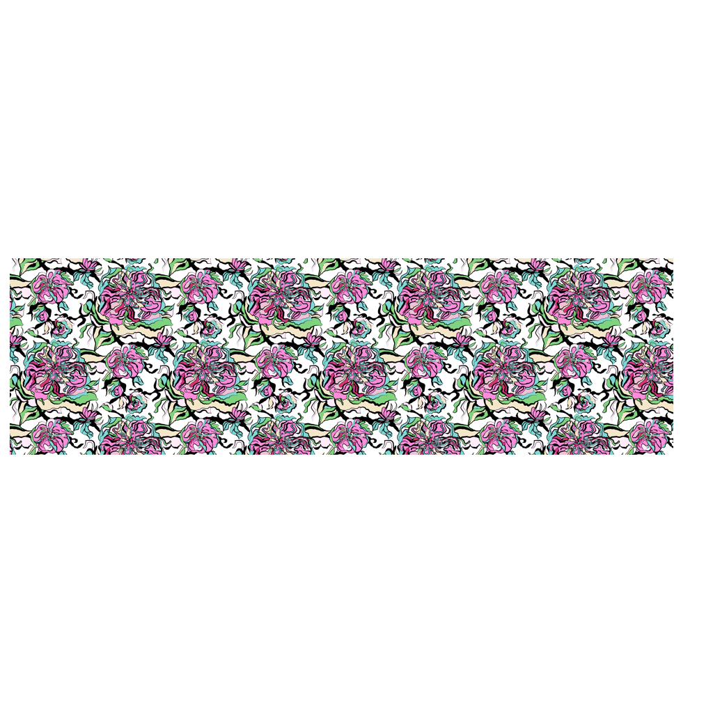 Scarf - BLOOM RIOT pink white - Edgy floral print