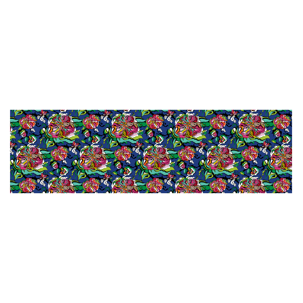 Scarf - BLOOM RIOT blue - Edgy floral print