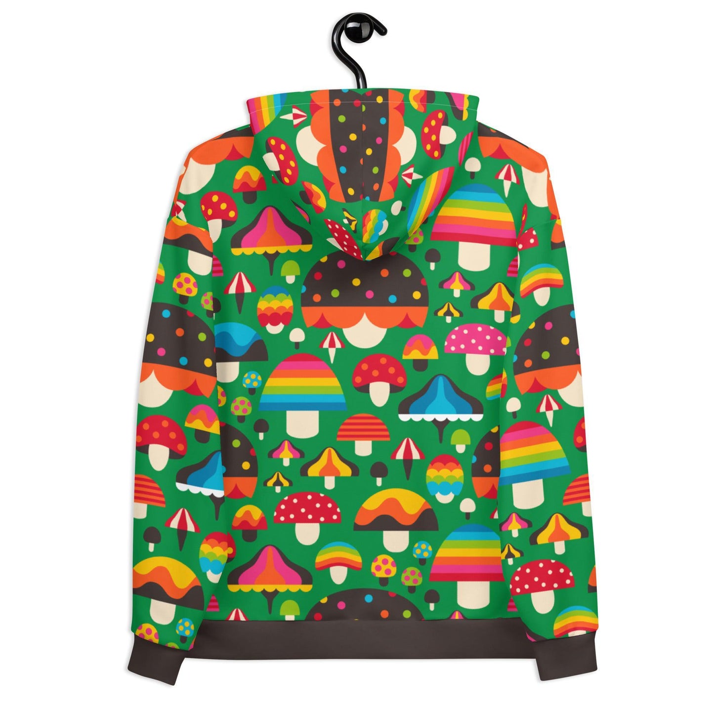 Hoodie - MUSHROOM MANIA green - Colorful mushroom print